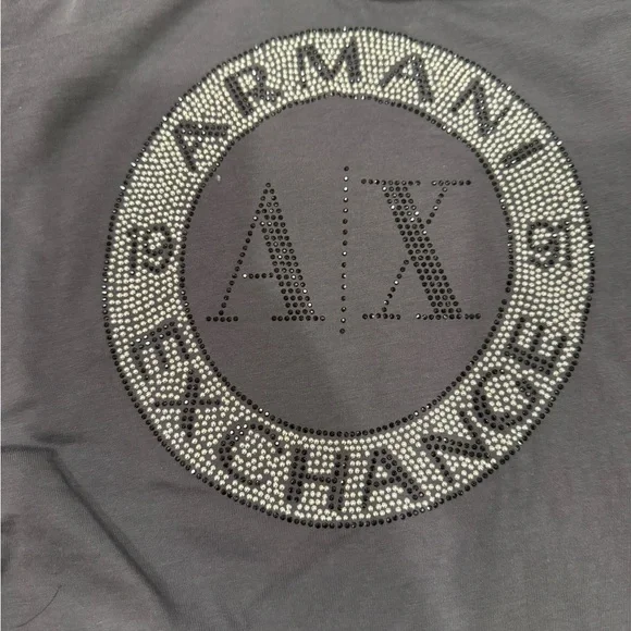 Armani Exchange Women's Charcoal Tee with Logo - Picture 3 of 4